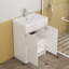 Meuble-lavabo de 24 po avec lavabo, conception sans poignée, lavabo en céramique à bords épais, charnières à fermeture en douceur, assemblage facile, finition blanc brillant