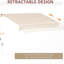 Et eau - Auvent de balcon 13 pi x 8 pi - Manivelle rétractable manuelle, cadre en aluminium pour terrasse, patio protégé, eau, cour, parasol à rayures