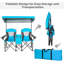 Double Sunshade Folding Chairs Outdoor 2-Person Chairs-911482807