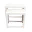 Ensemble de tabourets gigognes 2 pièces Sumo, plateau rectangulaire, côtés découpés en treillis, blanc