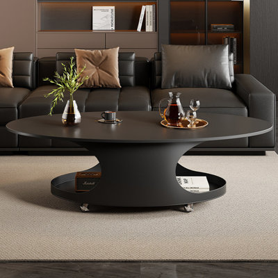 Table basse ovale simple avec poulie
