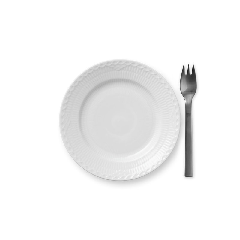 White Fluted Half Lace Royal Copenhagen 6.6929" Appetizer Plate