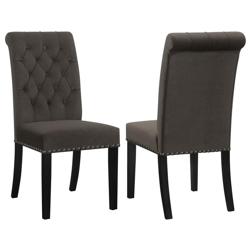 Chaises d'appoint capitonnées brun et rustique espresso