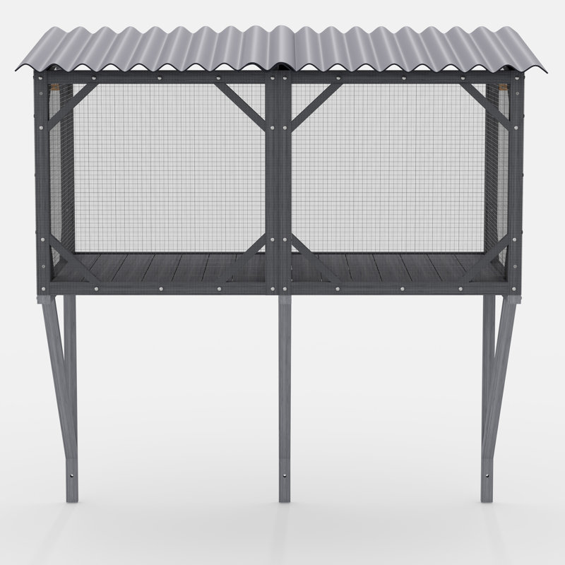 Boîte à fenêtre pour chat - Extérieur de 43,3 po avec filet anti-insectes, matériau en bois d'épinette, spacieuse pour plusieurs petits chats, confort toutes saisons, moustiquaire facile à installer sur les fenêtres du bas, cadre, félins,