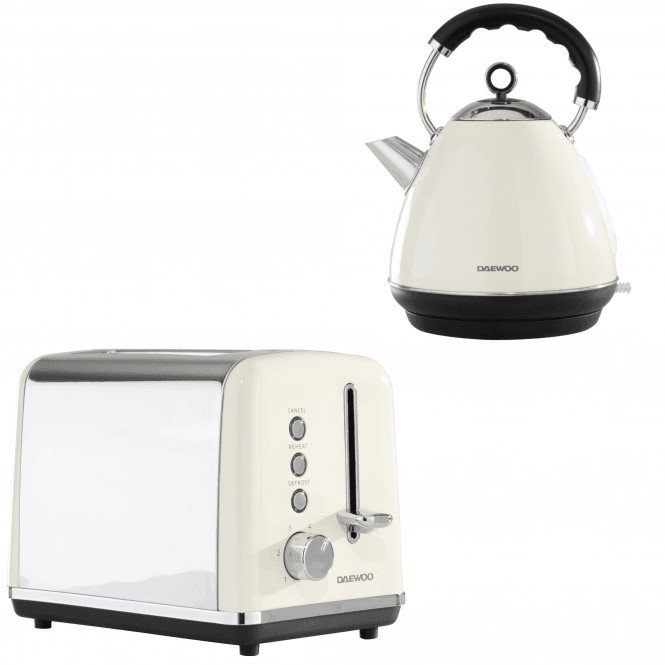 Daewoo KENSINGTON 1.5L Electric Tea Kettle, Cream