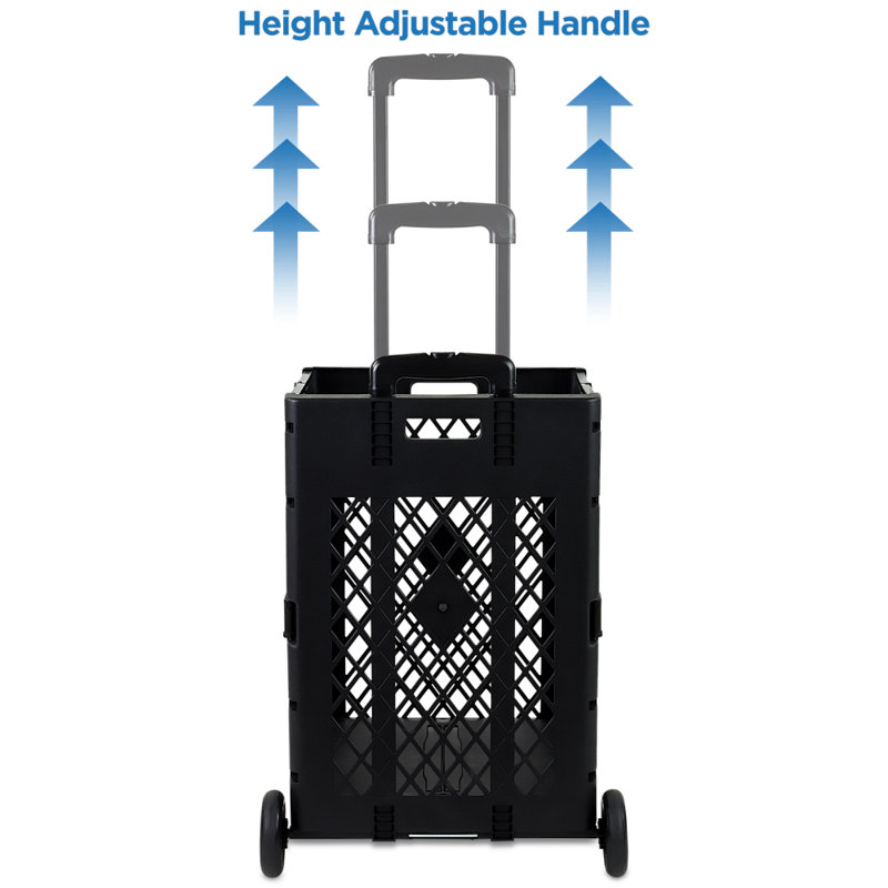 Mount-It! Rolling Mesh Utility Cart, 55 Lbs. Capacity Trolley Cart with Telescoping Handle & Wheels