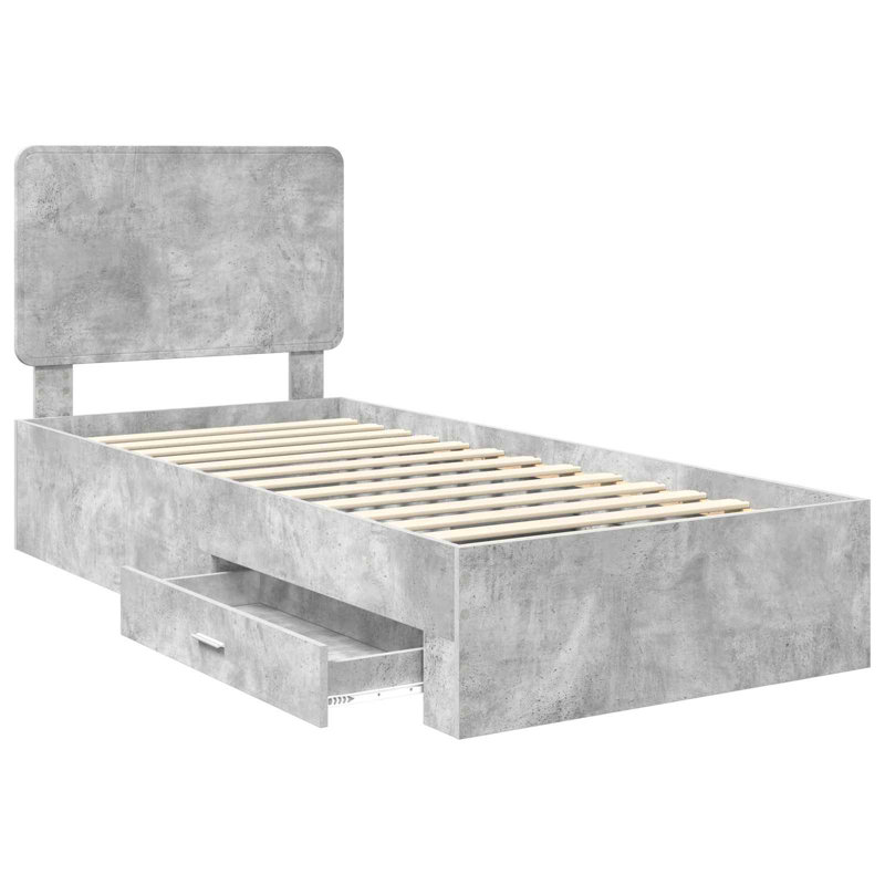Bed, Small Single (2'6), Concrete Grey
