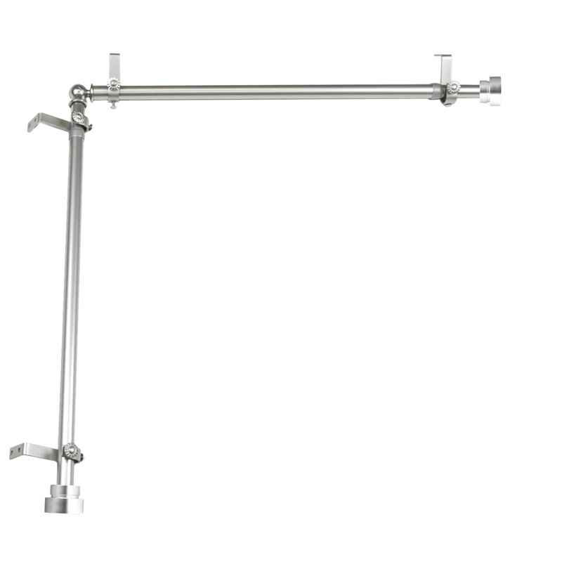 Tringle à rideaux simple réglable 28 'à 48' 0,81 ', H 2,5 po x l 340 po x P 2 po, Nickel satiné
