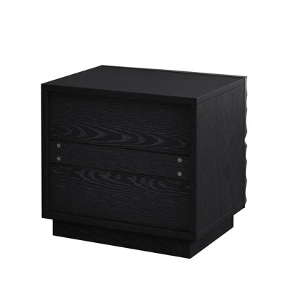 Solid Wood Nightstands Set of 2, Bedside Table with 2 Drawers
