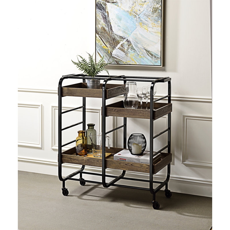 Chariot de service Laurier (fini tabouret), Noir