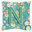 Monogramme initiale cercle cercle intérieur/extérieur Throw Pillow-14982839-14982842