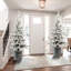 Petit arbre de vacances enneigé de 6,5 pi avec 350 lumières à DEL blanc chaud, 1386 pointes, 31 pins et pot stable pour l'entrée de table décorative de Noël
