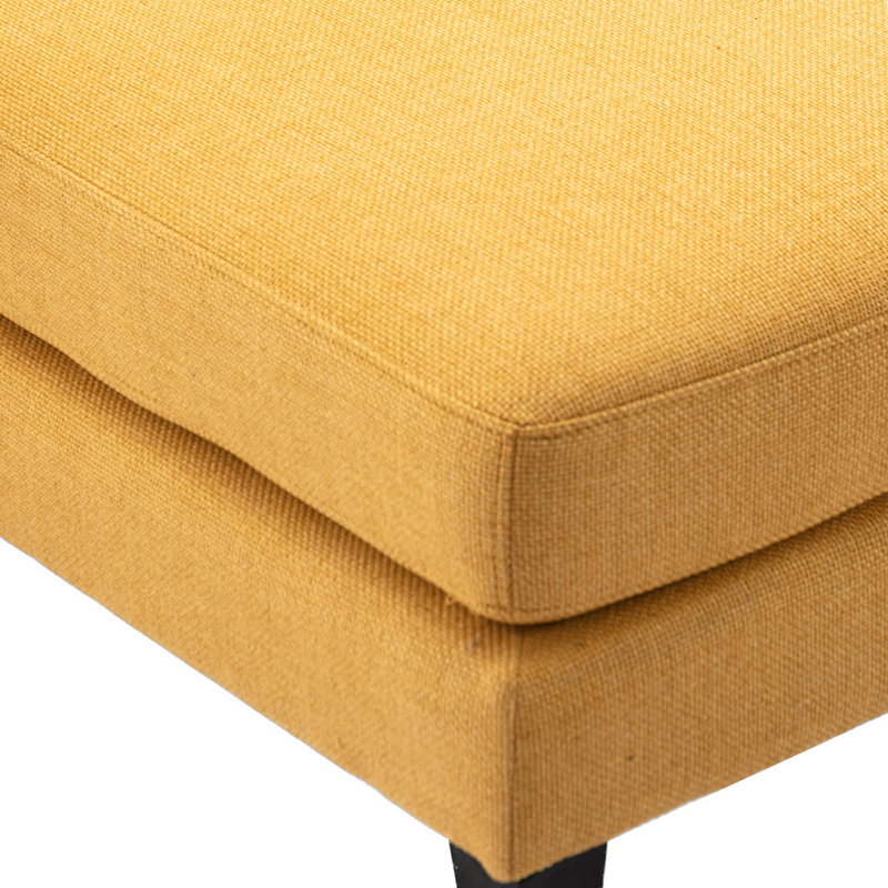 Canapé modulaire avec repose-pieds et méridienne 108,66 po Charlotte, 100 % polyester jaune