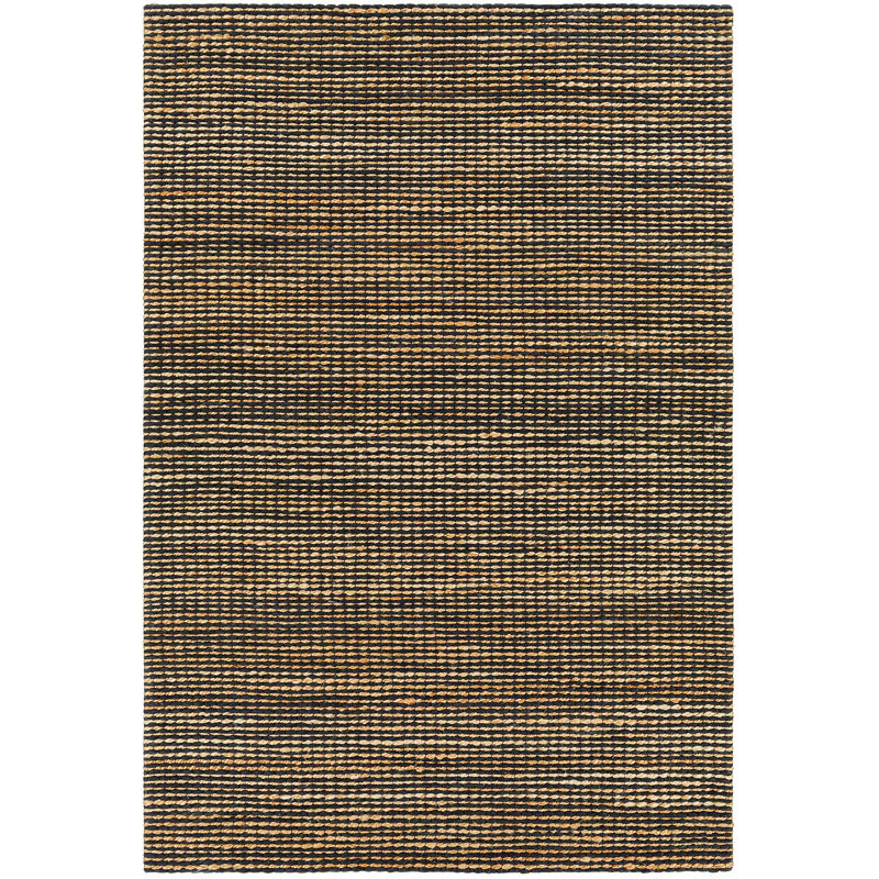 Moroccan Hand Woven Area Rug, Black/Tan, Rectangle 153 x 230 cm