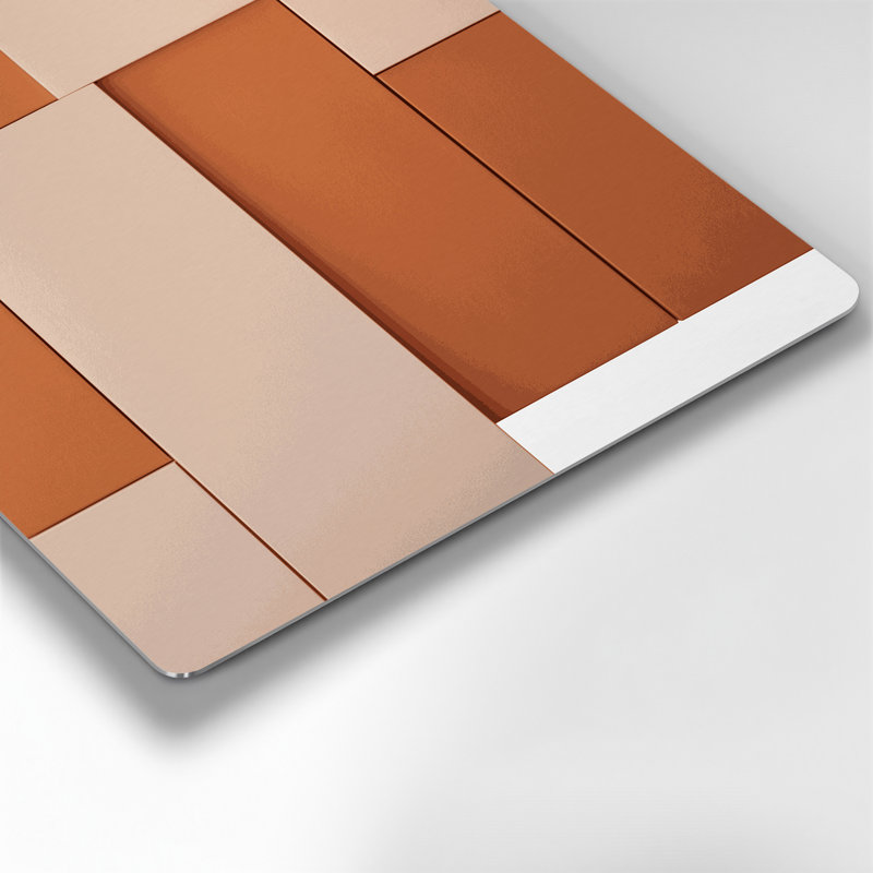 Minimalisme 32, art mural en métal beige, H 11 po x l 14 po