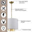 Lustre simple doré à 4 lumières