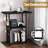 Modern Record Player Stand With Extended Desktop, Vinyl Storage, And Display Shelf For Music Room Or Studio