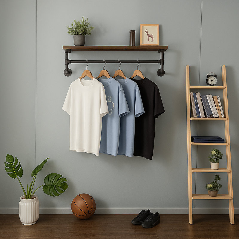 109cm Wall Mounted Metal Clothes Hanging Rail