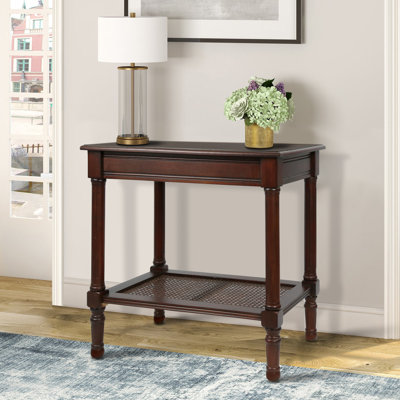 Alenda Solid and Manufactured Wood End Table with Storage Shelf