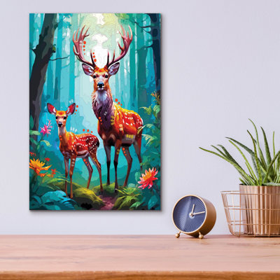 «Forest Wanderers» par Dean Russo, art mural en verre acrylique, 12 po x 16 po