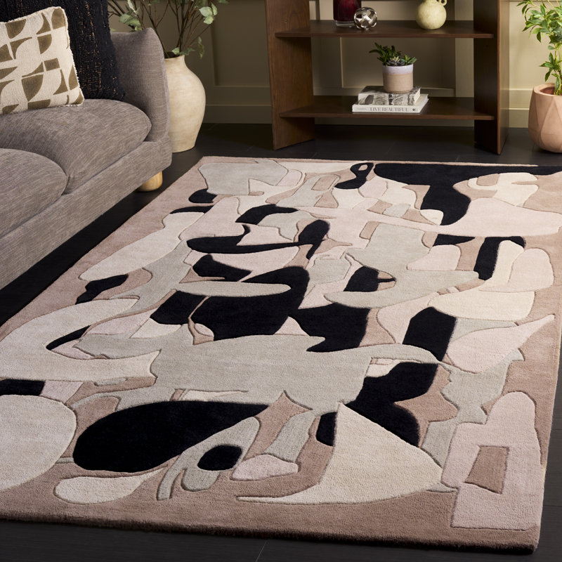 Rodeo Drive 482 laine touffetée à la main à 90%; Tapis abstrait 10% coton, Rectangle de 5 pi x 8 pi