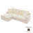 L Shape White Farmhouse Upholstered Slipcovered Sofa With Chaise-651998000