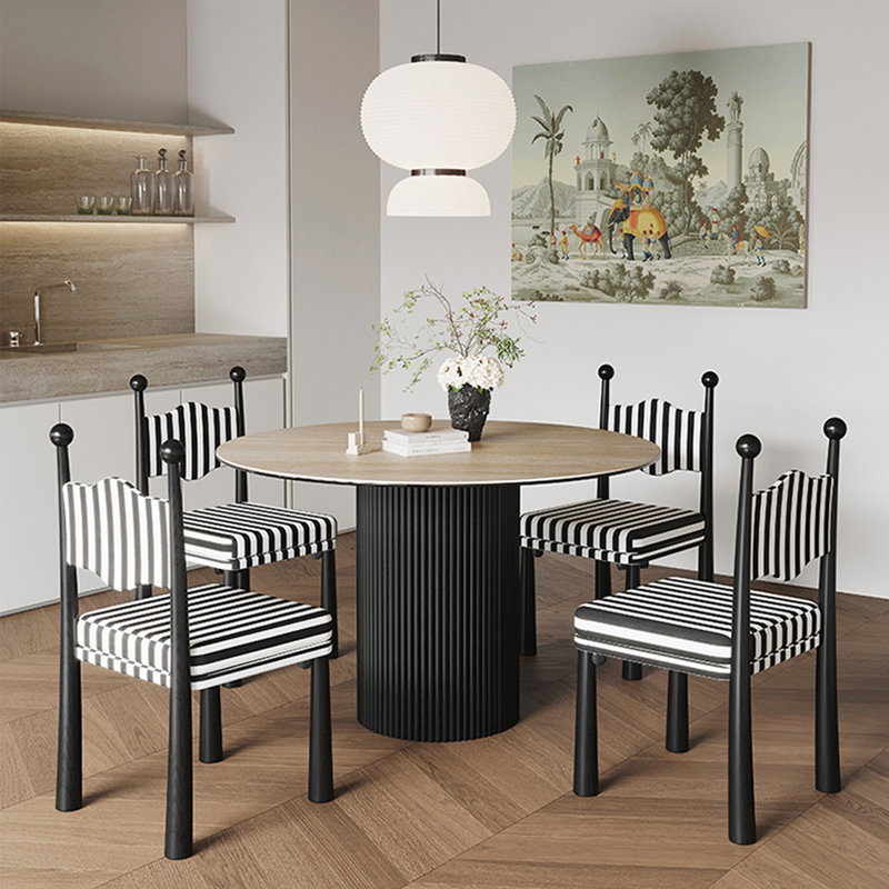 Ensemble de chaises de table rondes rétro françaises