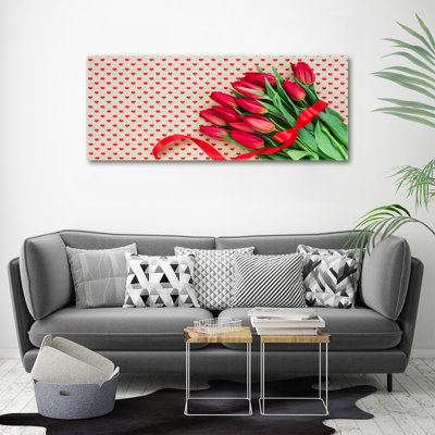 Tulips Hearts - No Frame Print on Canvas
