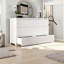 Armoire de rangement 47 pouces à 6 tiroirs, commode à panneau ondulé