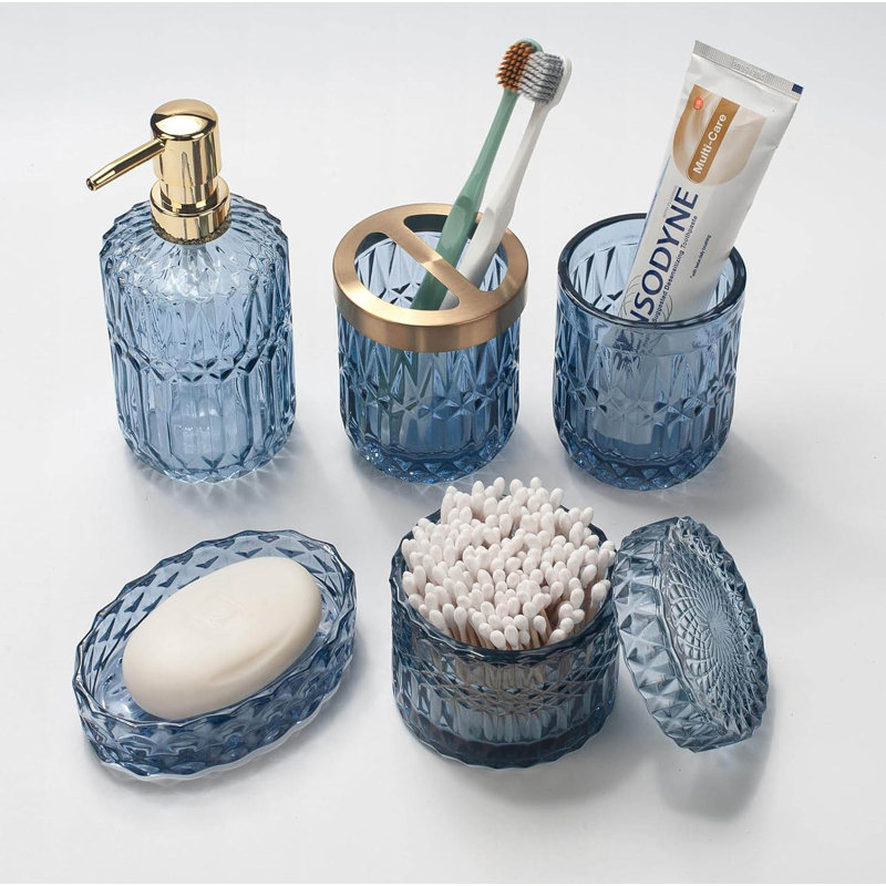 Bathroom Accessory Set, Blue