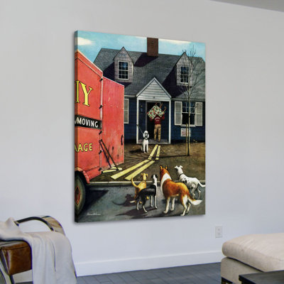 «New Dog in Town» par Stevan Dohanos, reproduction sur toile tendue
