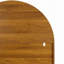 Meuble de rangement décoratif autoportant, bibliothèque ouverte de 168 cm de haut, en bois sculpté à arcs vintage, avec étagères ouvertes.