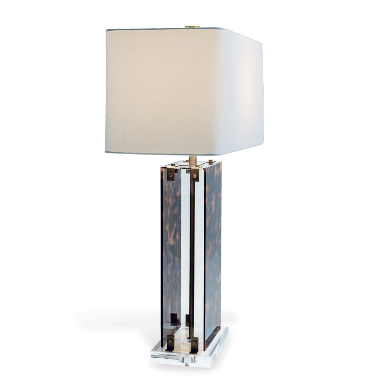Milan Tortoise Lamp 33"H, Clear/Tortoise