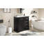 36" Bathroom Vanity With Sink, Ceramic Sink, 2 Tip-Out Drawers, Soft Close Door Hinges, Black-116234374-116234376