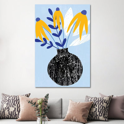 Ruffled Vase I by Annie Warren - Wrapped Canvas Print