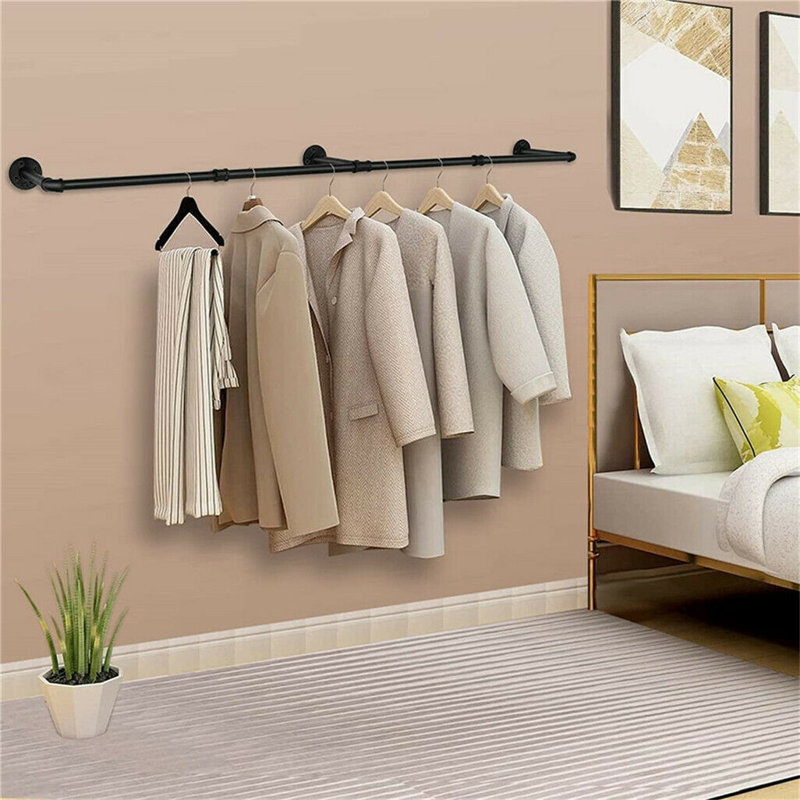 Kusilvak 70.8'' Metal Industrial Pipe Clothing Rack