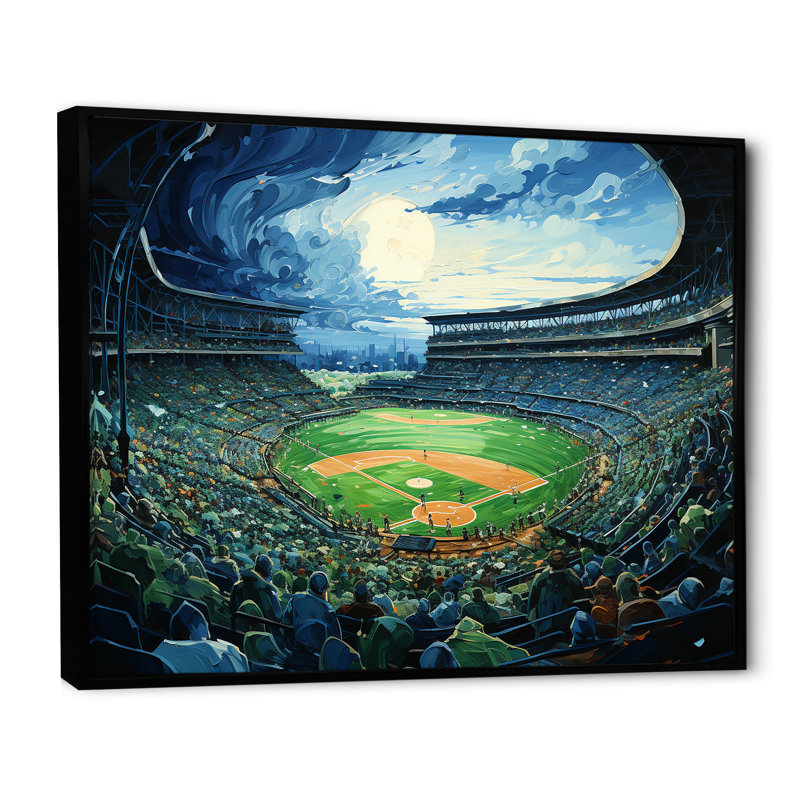 Stadium Echoes Of Victory sur toile, H 34 po x l 44 po x P 1,5 po, Cadre flottant noir