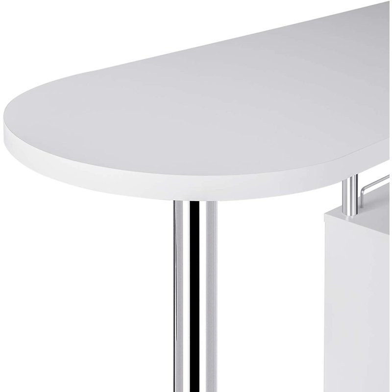 Bar Table Bar Table Bar Table With Shelf MDF Metal, White