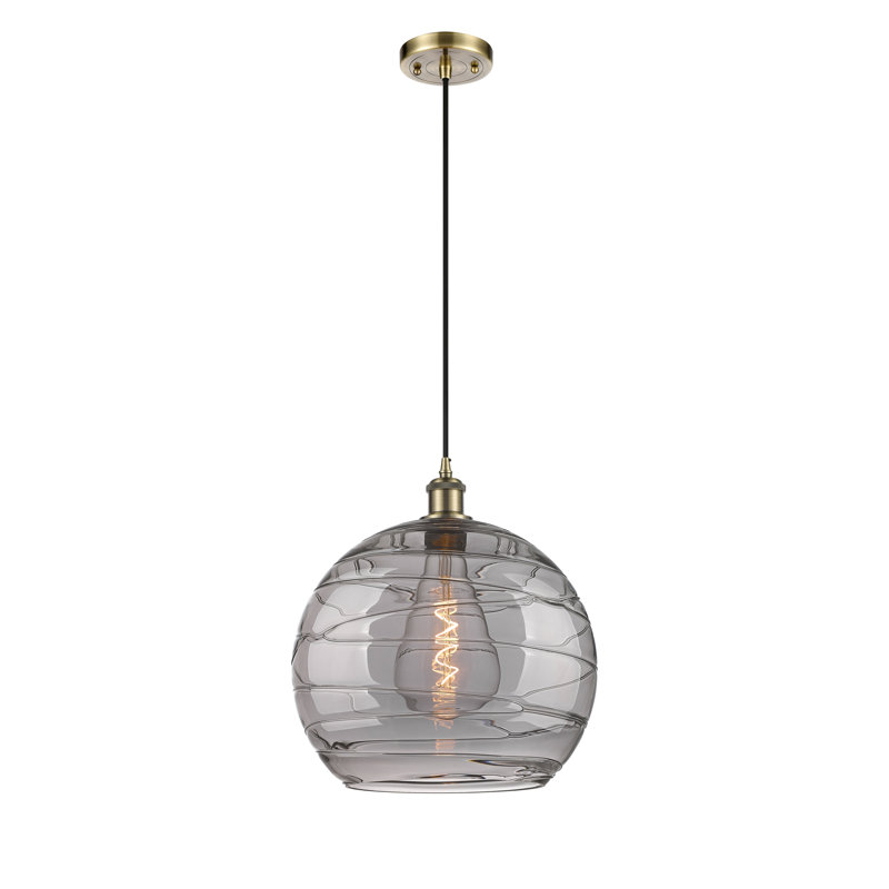 Hamida 1 - Light Single Pendant, Antique Brass, No, Light Smoke