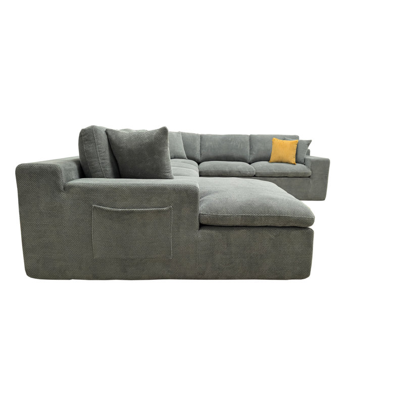 Canapé modulaire rembourré entièrement compressé, Gris clair