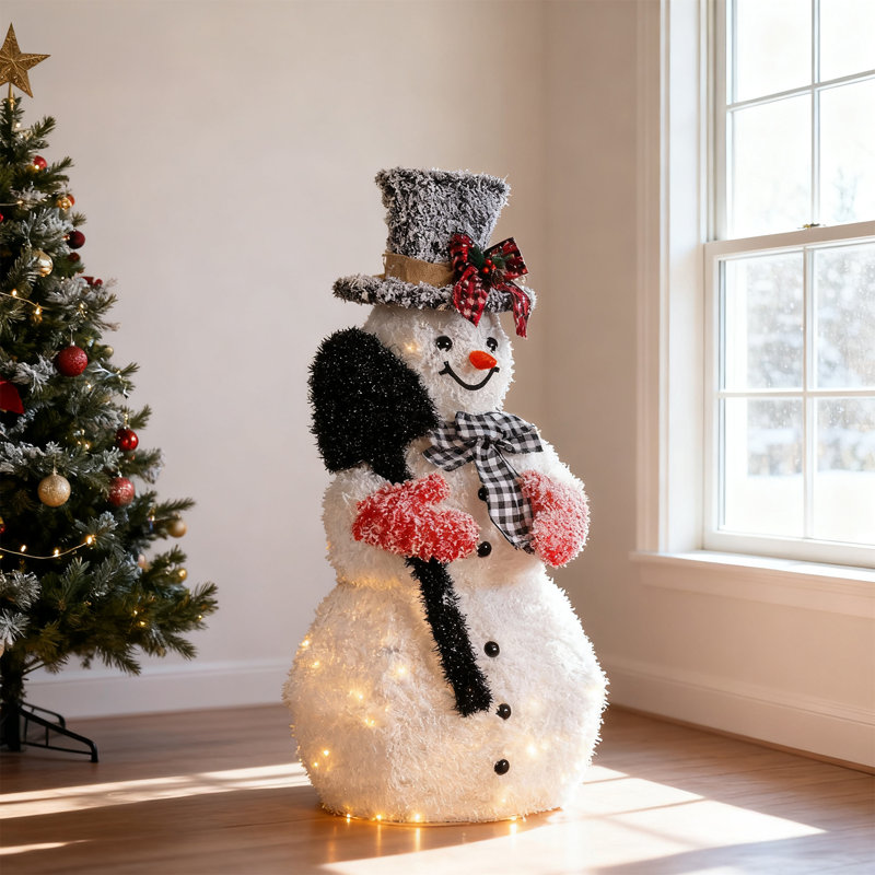 Décoration de Noël 3 pi avec bonhomme de neige illuminé
