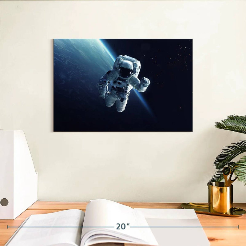 Oberle Astronaut Floating In Space, 8" H x 12" W