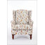 Chaise d'appoint moderne avec pieds en bois rétro, fauteuil rembourré confortable, design floral pour le salon et la chambre à coucher