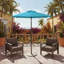 Parasol de marché 7,5 pi avec manivelle inclinable, auvent résistant aux rayons UV pour piscine, patio sans base-579205409