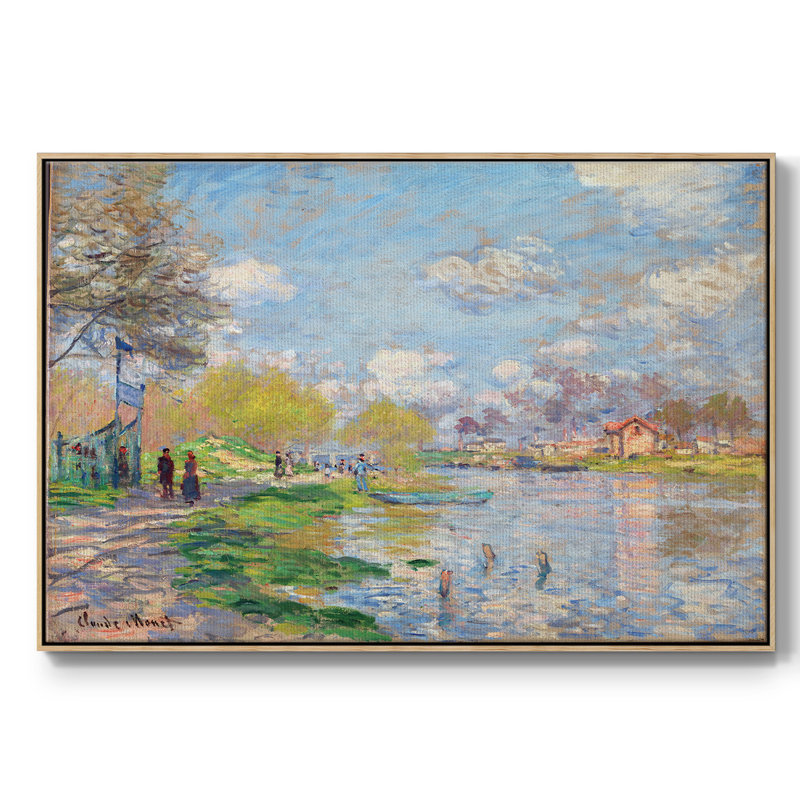 Monet, reproduction d'art encadrée sur toile par Claude Monet, H 25 po x l 37 po x P 2 po, Naturel