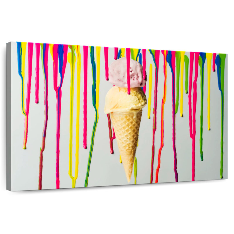 Yarlin Dripping Ice Cream, 8" H x 12" W