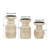 Wood Pillar Brown Decorative Candle Holder with White Wash Finish Set-1615176070