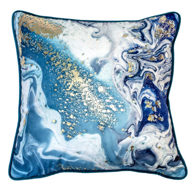 Ataru Abstract Blue Sqaure Cushion