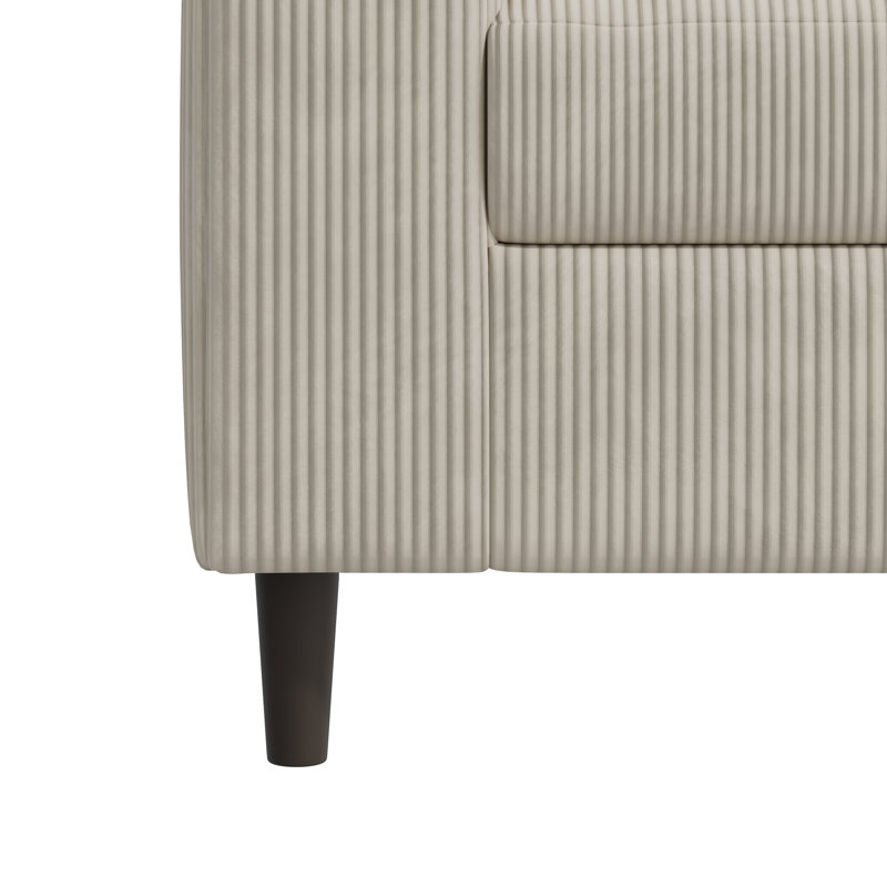 Yosselin Upholstered 77.5'' Sofa, Beige Corduroy
