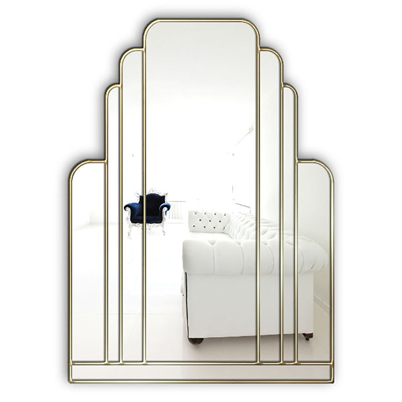 Yareli Flat Wall Mirror, Gold